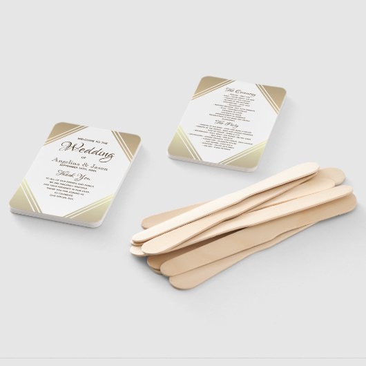 Elegant Gold Wedding Program Handwaaier (Niet-gemonteerd)