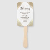Elegant Gold Wedding Program Handwaaier (Voorkant)