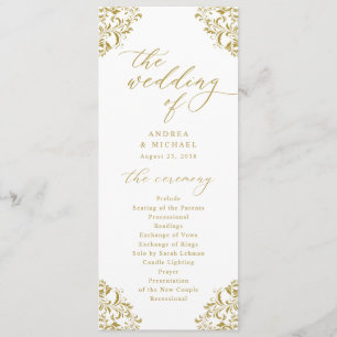 Elegant Gold Wedding Programs  Klassieke Klassieke Programma