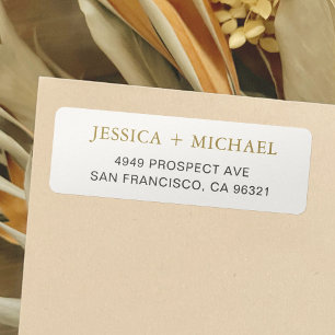 Elegant Gold Wedding Return Address Label
