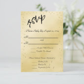 Elegant Gold Wedding RSVP Kaartje (Staand voorkant)
