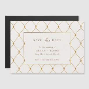 Elegant Gold Wedding Save the Date Magnetische Uitnodiging