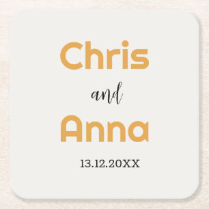 Elegant Gold Wedding Vierkante Kartonnen Onderzetter