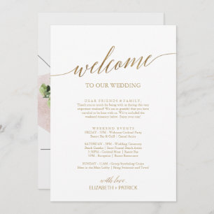 Elegant Gold Welcome Letter Itinerary & Map
