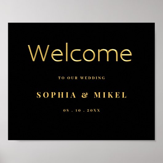 Elegant Gold Welkom gouden bruiloft Welkom Poster (Voorkant)