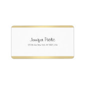 Elegant Gold White Chic Handwrite Script Moderne Etiket (Voorkant)