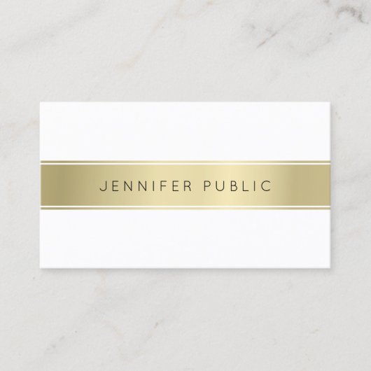 Elegant Gold White Clean Design-Sjabloon — prachti Visitekaartje (Voorkant)