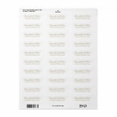 Elegant Gold white custom script names bruiloft Etiket (Full Sheet)