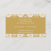 Elegant Gold White Damask Visitekaartje (Achterkant)