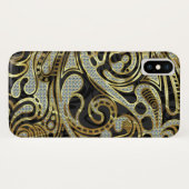 Elegant Gold & White Diamonds Abstracte zwenken Case-Mate iPhone Case (Achterkant (horizontaal))