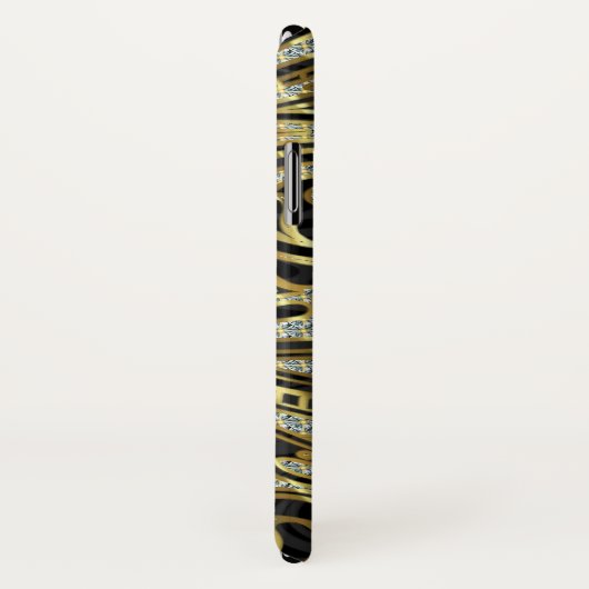 Elegant Gold & White Diamonds Abstracte zwenken Case-Mate iPhone Case (Achterkant / rechts)