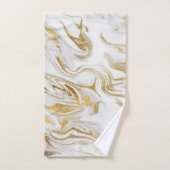 Elegant Gold White Faux Marble Bad Handdoek (Handdoek)