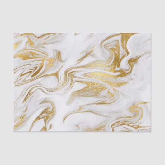 Elegant Gold White Faux marmer kerst Tissuepapier (Voorkant)