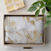 Elegant Gold White Faux marmer kerst Tissuepapier (Geschenk)