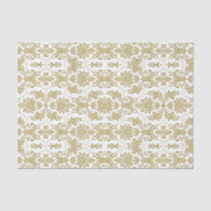 Elegant Gold & White Floral Pattern Tissuepapier