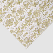 Elegant Gold & White  Floral Pattern Tissuepapier (Detail)