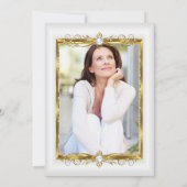 Elegant Gold White Foto van Birthday party Kaart (Achterkant)