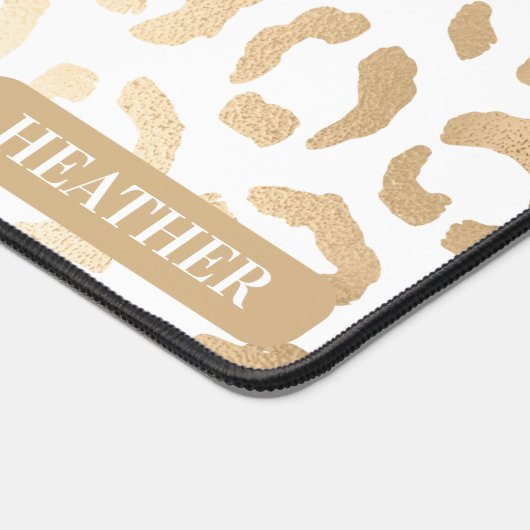 Elegant Gold White Leopard Cheetah Animal Print (Coin)