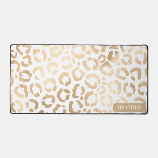 Elegant Gold White Leopard Cheetah Animal Print (Recto)