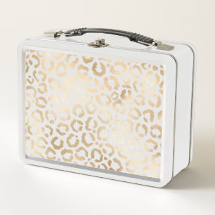 Elegant Gold White Leopard Cheetah Animal Print