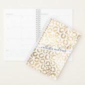 Elegant Gold White Leopard Cheetah Animal Print (Devant avec enveloppe)