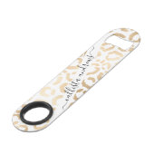Elegant Gold White Leopard Cheetah Animal Print (Devant angulaire)