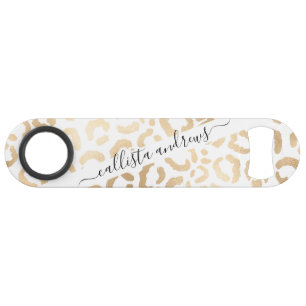 Elegant Gold White Leopard Cheetah Animal Print