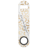 Elegant Gold White Leopard Cheetah Animal Print (Devant)