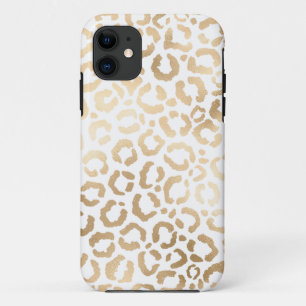 Elegant Gold White Leopard Cheetah Animal Print iPhone 11 Hoesje