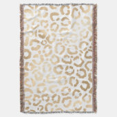 Elegant Gold White Leopard Cheetah Animal Print Deken (Voorkant Verticaal)