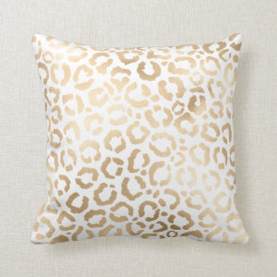 Elegant Gold White Leopard Cheetah Animal Print Kussen