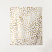 Elegant Gold White Leopard Cheetah Animal Print Wandkleed (Voorkant)