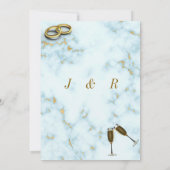 Elegant Gold White marble Rings Wedding Invitation (Achterkant)