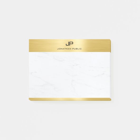 Elegant Gold White Marble Sjabloon Modern Trendy Post-it® Notes (Voorkant)