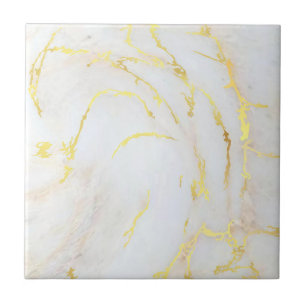 Elegant Gold White Marble Sjabloon Tegeltje