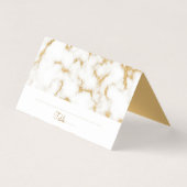 Elegant Gold White Marble Table Kaart (Achterkant)