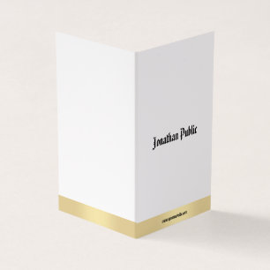 Elegant Gold White Minimalist Calligraphy Script Visitekaartjes