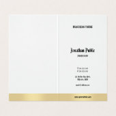 Elegant Gold White Minimalist Calligraphy Script Visitekaartjes (Binnenkant ongevouwen)