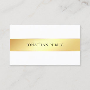 Elegant Gold White Moderne Sjabloon Professional Visitekaartje