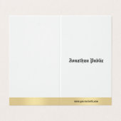 Elegant Gold White Old English Calligraphy Script Visitekaartjes