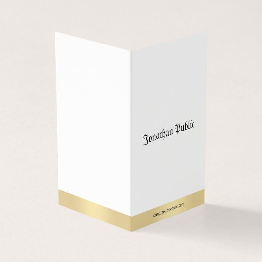 Elegant Gold White Old Style Classic Calligrafie Visitekaartjes (Buitenkant)