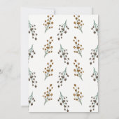 Elégant Gold White Pine Noël Invitation (Dos)