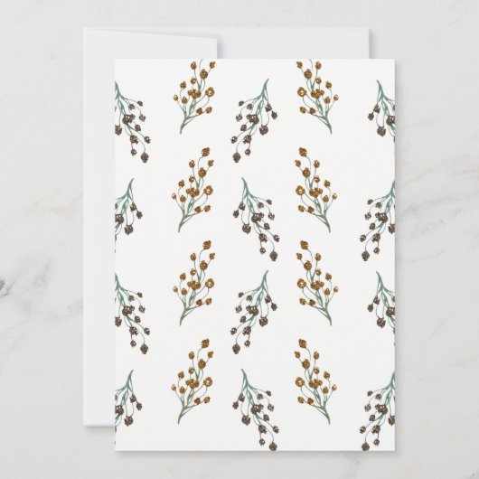 Elégant Gold White Pine Noël Invitation (Dos)