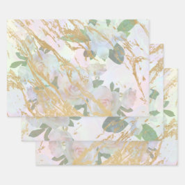 Elegant Gold White Rose - Ontworpen zijde Inpakpapier Vel