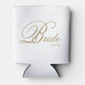 Elegant Gold White Script Bride Koelbox Blikjeskoeler (Voorkant)