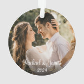 Elegant Gold White Script Wedding Monogram Photo (dos)