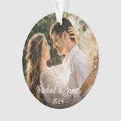 Elegant Gold White Script Wedding Monogram Photo (devant)