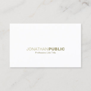 Elegant Gold White Simple Plain Modern Creative Visitekaartje
