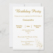 ELEGANT GOLD WHITE SPARKLES CUSTOM BIRTHDAY KAART (Voorkant)