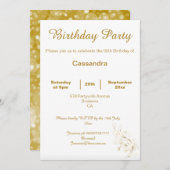 ELEGANT GOLD WHITE SPARKLES CUSTOM BIRTHDAY KAART (Voorkant / Achterkant)